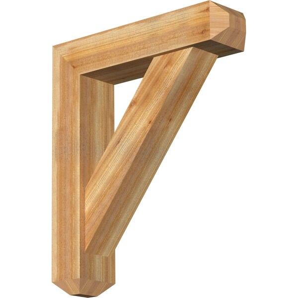 Ekena Millwork Traditional Craftsman Rough Sawn Bracket w/ Offset Brace, Western Red Cedar, 8"W x 34"D x 40"H BKT0806X34X40TRA04RWR - main